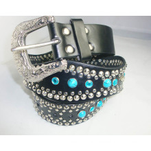 Western Buckle Snake PU Belt with Turquoise Stones